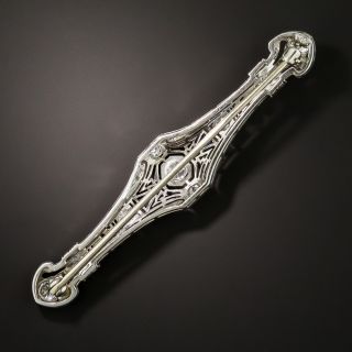 Art Deco Diamond and Sapphire Bar Brooch by Hayden Wheeler