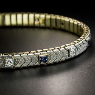 Art Deco Diamond and Sapphire Bracelet - 2