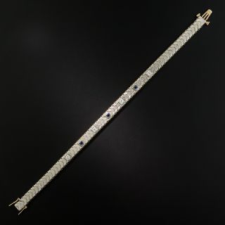 Art Deco Diamond and Sapphire Bracelet
