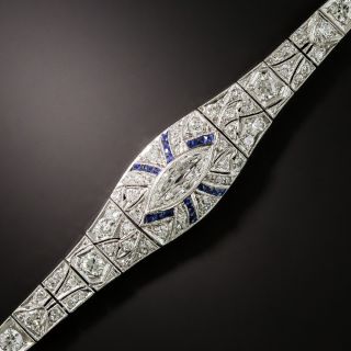 Art Deco Diamond and Sapphire Bracelet - 2