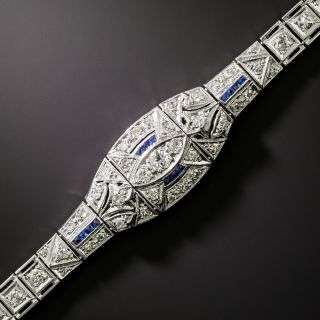 Art Deco Diamond and Sapphire Bracelet - 3
