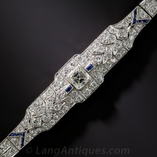 Art Deco Diamond and Sapphire Bracelet - 1