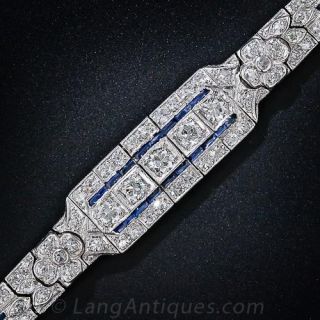 Art Deco Diamond and Sapphire Bracelet