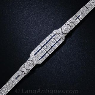 Art Deco Diamond and Sapphire Bracelet