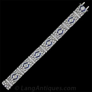 Art Deco Diamond and Sapphire Bracelet