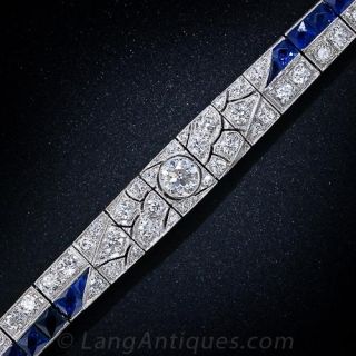 Art Deco Diamond and Sapphire Bracelet