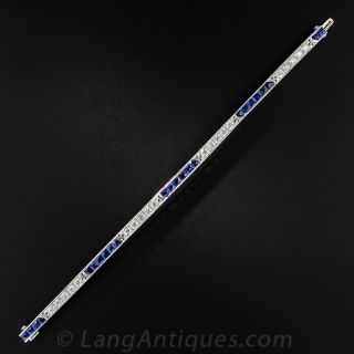 Art Deco Diamond and Sapphire Bracelet