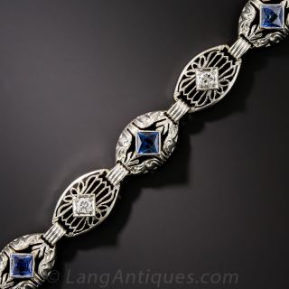 Art Deco Diamond and Sapphire Bracelet by Allsopp & Allsopp