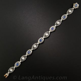 Art Deco Diamond and Sapphire Bracelet by Allsopp & Allsopp