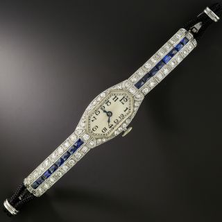 Art Deco Diamond and Sapphire* Bracelet Watch - 4