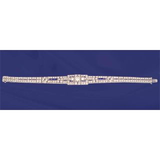 Art Deco Diamond and Sapphire Bracelet