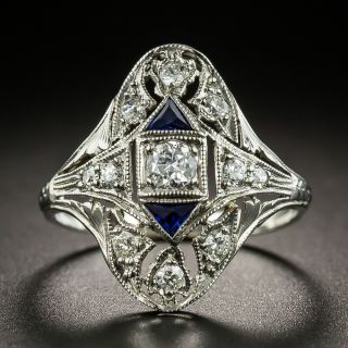 Art Deco Diamond and Sapphire Dinner Ring - 2