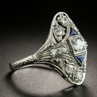 Art Deco Diamond and Sapphire Dinner Ring
