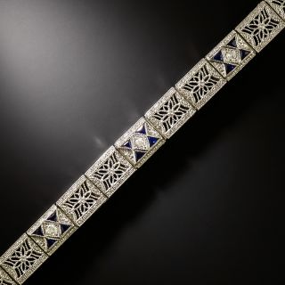 Art Deco Diamond and Sapphire* Filigree Bracelet - 3