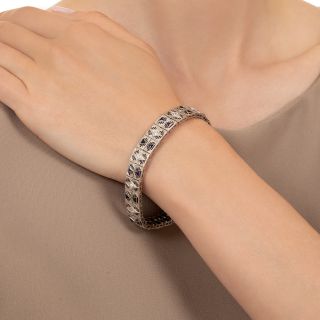 Art Deco Diamond and Sapphire* Filigree Bracelet