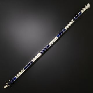 Art Deco Diamond And Sapphire* Line Bracelet - 2