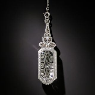 Art Deco Diamond and Sapphire Pendant Necklace