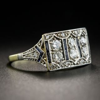 Art Deco Diamond and Sapphire Ring