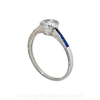 Art Deco Diamond and Sapphire Ring