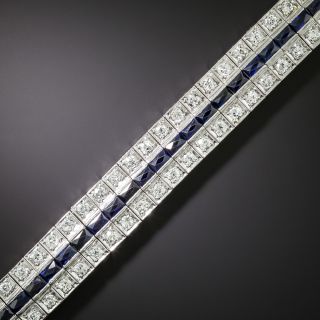 Art Deco Diamond and Sapphire* Triple Line Bracelet - 1