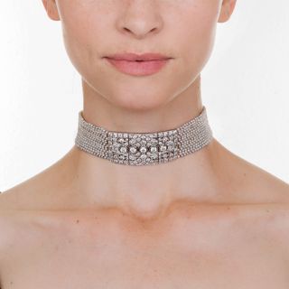 Art Deco Diamond and Seed Pearl Choker