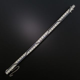 Art Deco Diamond and Synthetic Sapphire Bracelet