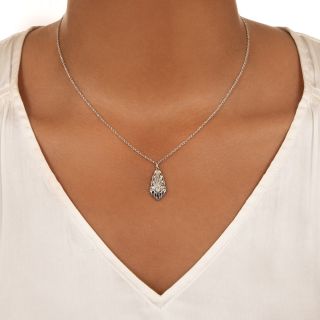 Art Deco Diamond and Synthetic Sapphire Lavalier