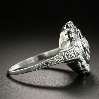 Art Deco Diamond and Synthetic Sapphire Star Ring by Katz and Ogush