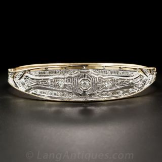 Art Deco Diamond Bangle Bracelet 