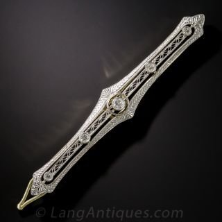 Art Deco Diamond Bar Barrette