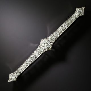 Art Deco Diamond Bar Brooch - 3