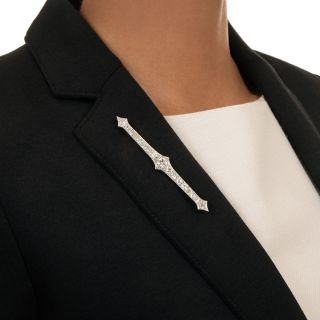 Art Deco Diamond Bar Brooch