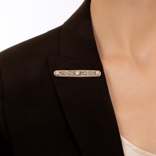 Art Deco Diamond Bar Pin