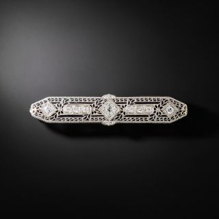 Art Deco Diamond Bar Pin - 2