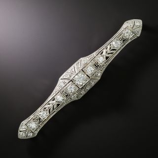 Art Deco Diamond Bar Pin - 1