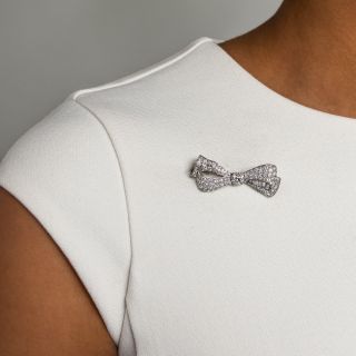 Art Deco Diamond Bow Brooch