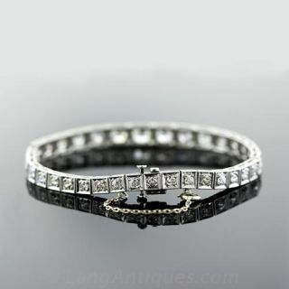 Art Deco Diamond Box Link Bracelet