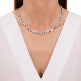 Art Deco Diamond Box Link Necklace