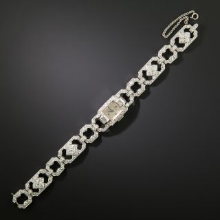 Art Deco Diamond Bracelet Watch By Omega  - 2