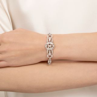 Art Deco Diamond Bracelet with Marquise Center