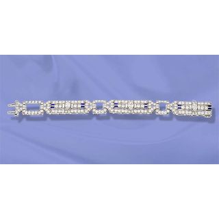 Art Deco Diamond Bracelet with Sapphire Calibre