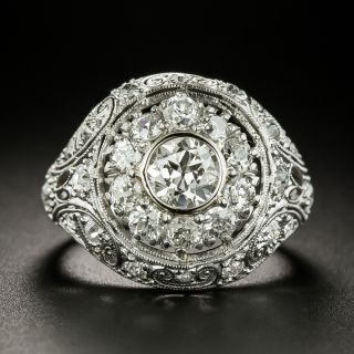 Art Deco Diamond Cigar Band Ring - 7