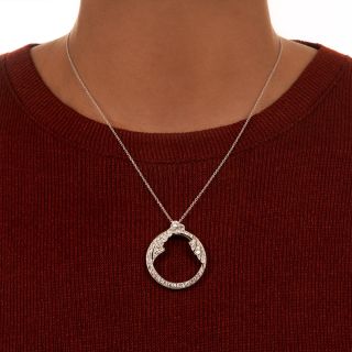 Art Deco Diamond Circle Pendant/Brooch
