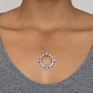 Art Deco Diamond Circle Pendant
