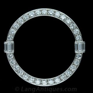 Art Deco Diamond Circle Pin Main View
