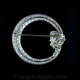 Art Deco Diamond Circle Pin
