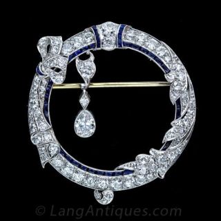 Art Deco Diamond Circle Pin Main View