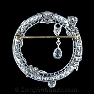 Art Deco Diamond Circle Pin