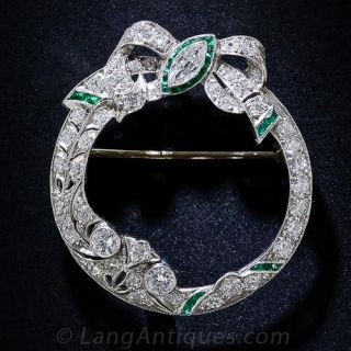 Art Deco Diamond Circle Pin - 1