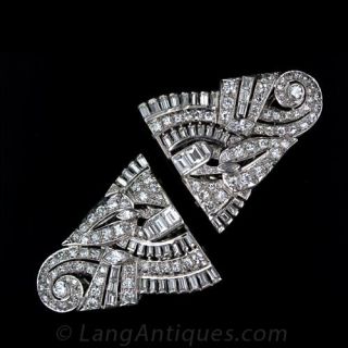 Art Deco Diamond Clips